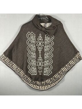 Norma Angelica Mexican Style Poncho Womens Wool Cape Mañanita Sherpa One Size